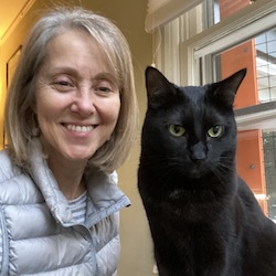 Karen Krauss pictured with a cat