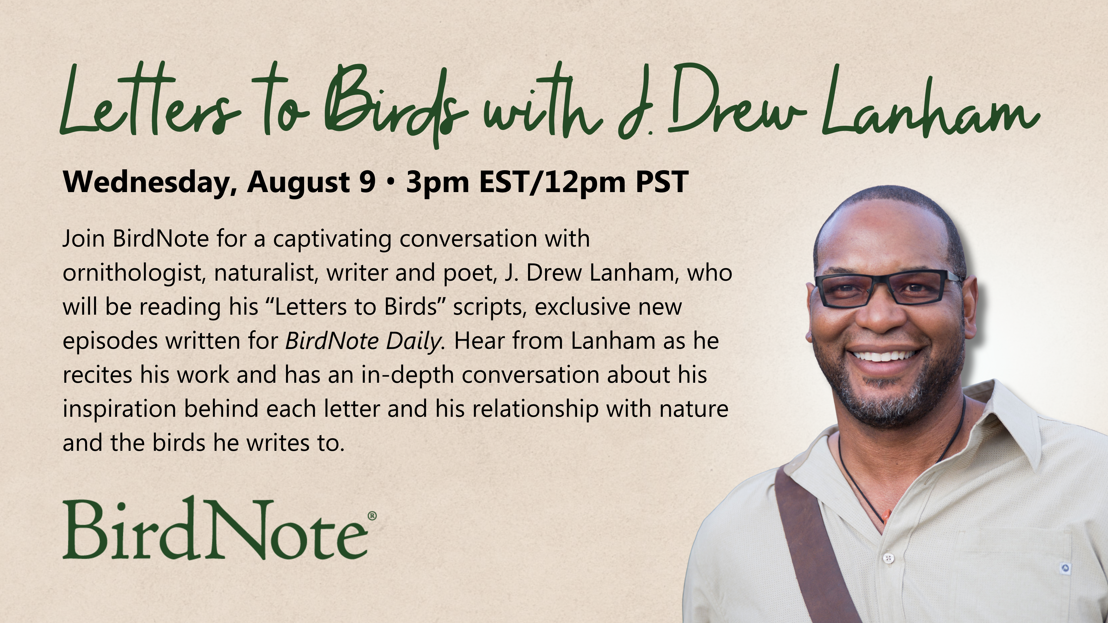 Register for Letters to Birds with J. Drew Lanham