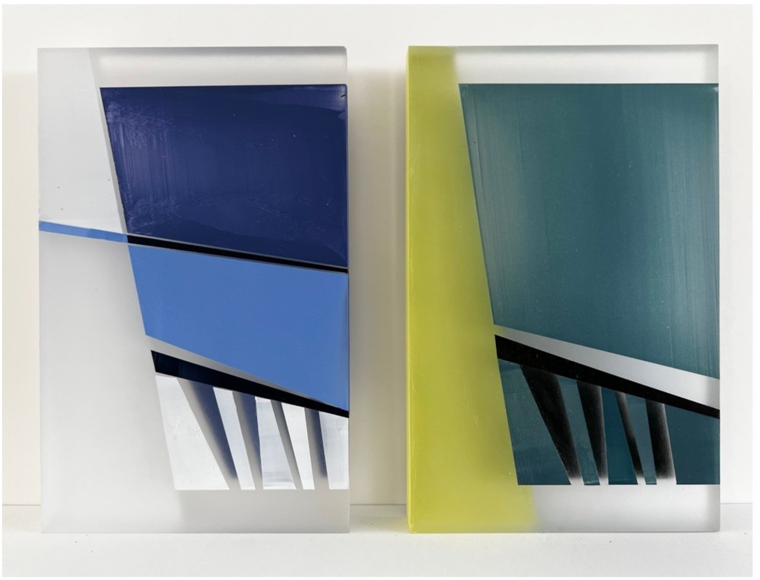 Cerulean Warblers - Male and Female abstract artwork Cerulean Warblers - Male and Female abstract artwork