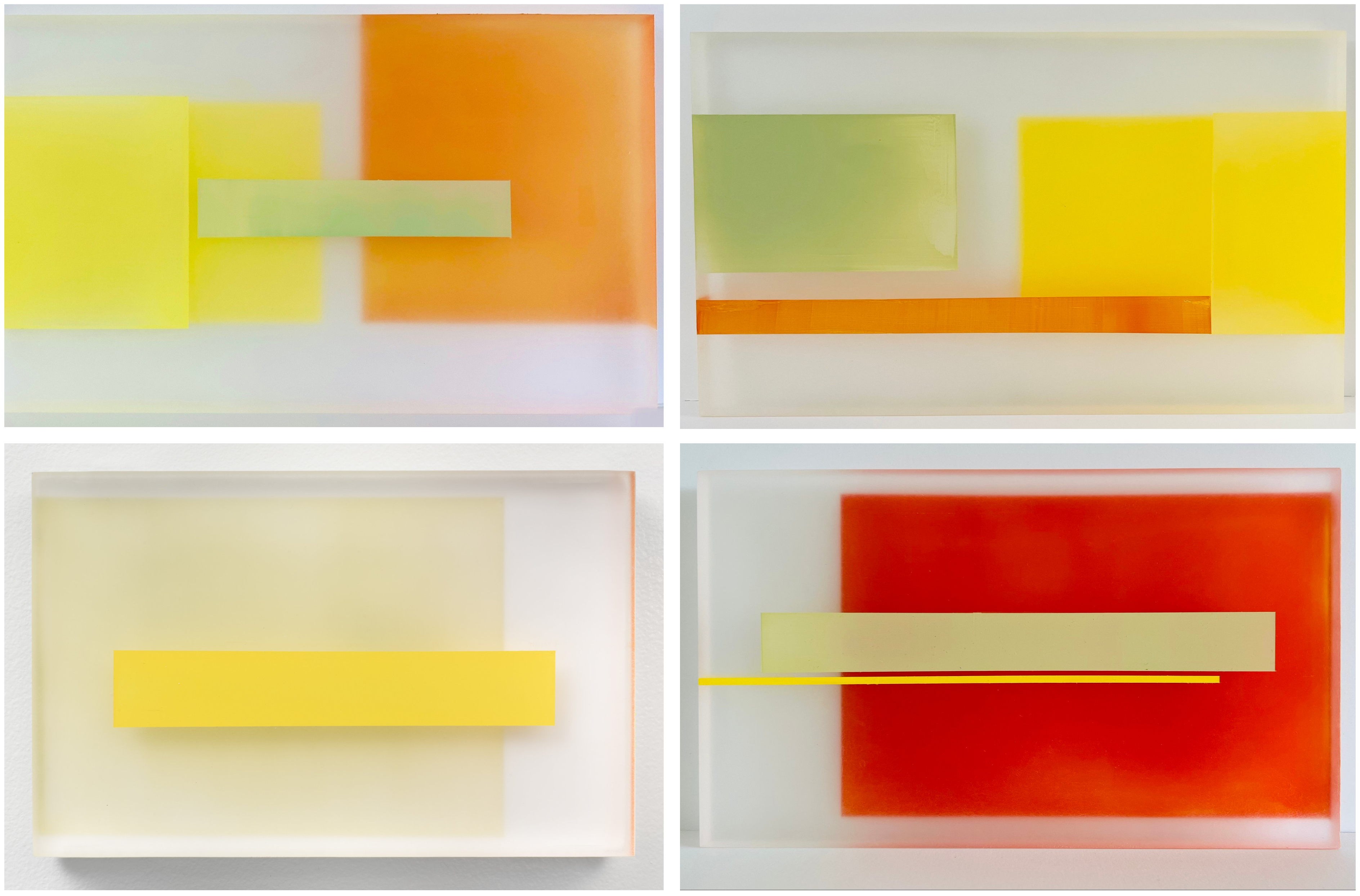 Yellow Warblers 1-4 abstract artwork Yellow Warblers 1-4 abstract artwork