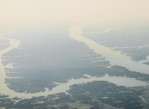 An ariel view of the Land between the Lakes in Tennessee