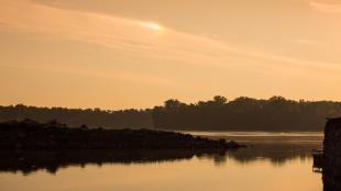 Sunrise on the Mississippi River