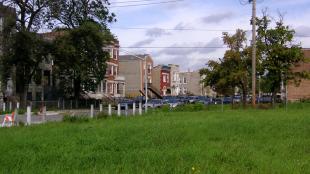Homes and vacant lots north of Ogden Street in Chicago