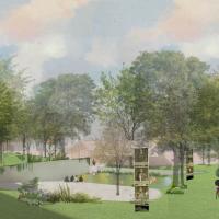Rendering of "Pavilion for People and Birds"